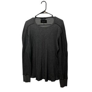 Wings & Horns Shirt Mens Large Gray Waffle Knit Thermal Long Sleeve Canada